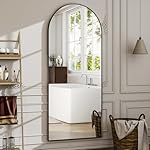 57" x 21" Arched Full Length Mirror - Wall Mounted Floor Mirror- Aluminum Alloy Frame Full Body Mirror for Bathroom Living Room Bedroom and Entryway Black - Image 4