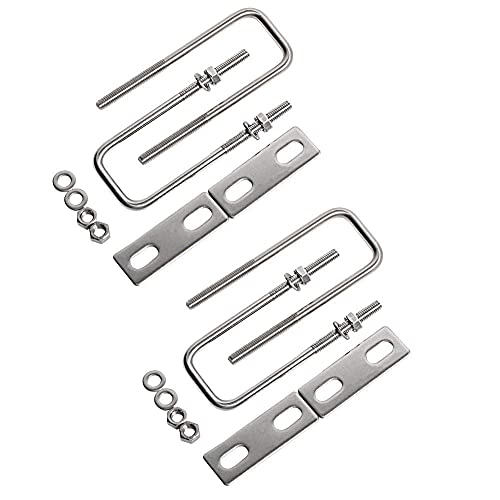 Square U-Bolts 1.22inch 31mm Inner Width 304 Stainless Steel Silver M6 with Plates Nuts for Car/Motorhome/Sailing Trailer Replacement Part and Accessorie 4Pcs
