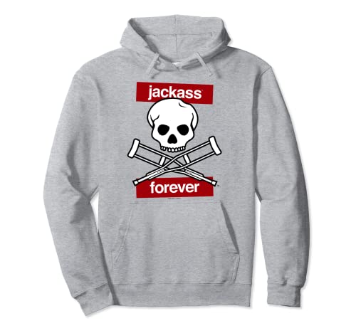 Jackass Forever Red Skull And Crutches Warning Logo Sweat à Capuche Cover