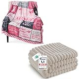 BEDSURE Kuscheldecke Geschenke für Mama Hellrosa Kuscheldecke für Zimmer Deko Beige