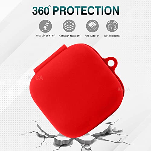 Image of KACA Protective Shockproof Silicone Cover Case with Buckle Compatible with Oppo Enco W51 (Red)