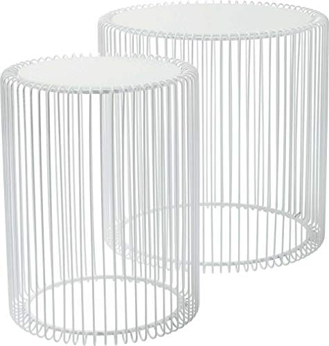 Kare Design Coffee Table Wire White (2/Set)