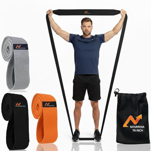 NOVARISIA Elite Performance - Bandas de Resistencia de Tela de Longitud extendida de 76 Pulgadas: Resistentes, duraderas, versátiles para Ejercicios y Entrenamientos de Nivel Profesional