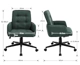 DAYALANE Wygodne krzesło biurowe Lniane krzesło komputerowe z regulacją wysokości, ergonomiczny fotel obrotowy do pracy i wypoczynku, zielone