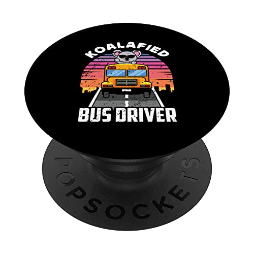 Bus Driver Appreciation Funny School Bus Driver Accessories PopSockets Swappable PopGrip, Black