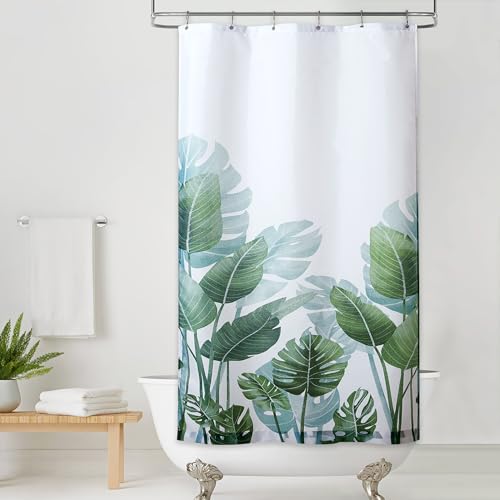 KGORGE Shower Curtain for Bathroom - Waterproof Tropical Leaves Plant Pattern Stall…