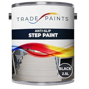 Anti-Slip Doorstep & Floor Paint - Suitable For Brick, Concrete, Masonry, Wood, Metal Surfaces - Step & Floors (Black, 2.5 Litre)