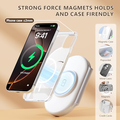 2025 Traveling Portable Wireless Mag-Safe Fast Charging Station,Magnetic 3 in 1 Charger for iPhone 16 15 14 13 12 Pro Max Plus,Apple Watch Series & Air pods 4 3 2 Pro-Gifts for Family - Thumbnail 4