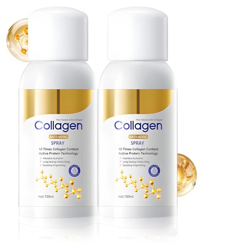 2pcs Collagen Spray Collagen Body and Face Serum Lotion Plumping and Care Set for Body and Face Suitable for All Skin Types