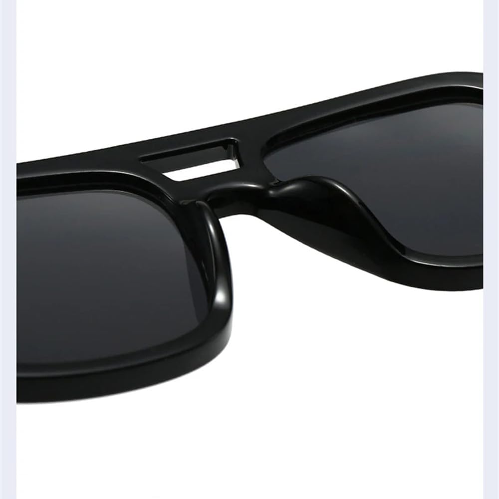 MUTYNE Fashion Candy Color Women Double Bridges Sunglasses Retro Wide Legs Men UV400