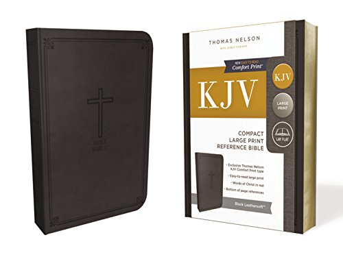 KJV, Reference Bible, Compact, Large Print, Imitation Leather, Black, Red Letter Edition: Holy Bible, King James Version