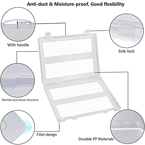 Sflhhdm Portable Project Case, Clear Storage File Boxes A4 Paper Storage Boxes, Plastic File Sorters, Material Storage Case With Handle Scrapbook For Sales Students Teachers Gifts (Transparent) #TOP2