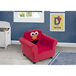 Sesame street elmo upholstered chair by delta children red  urban country home decor