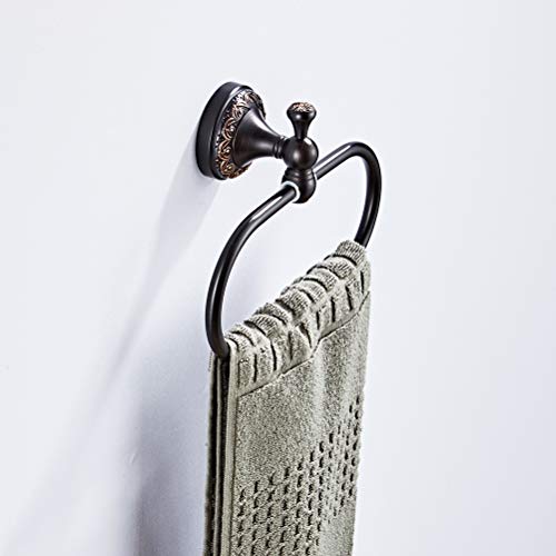 Aothpher Brass Towel Ring Oval Contemporary Bathroom Hand Towel Holder Wall Mounted,Oil Rubbed Bronze Finish #TOP2