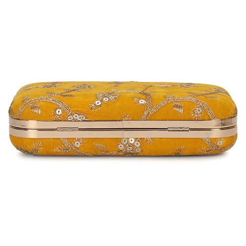 Image of LONGING TO BUY Hand Crafted Designer Box Clutch - Zari Embroidery For Women