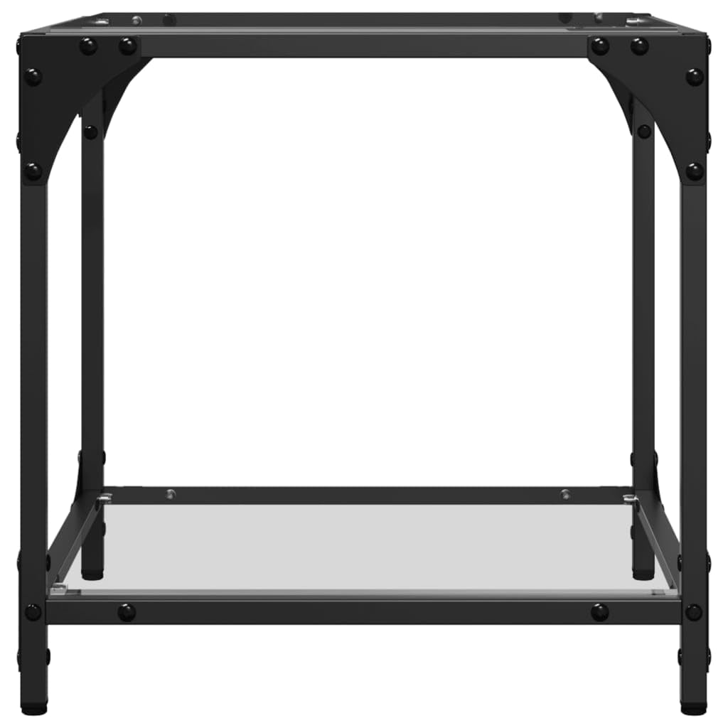 Mesa de centro de cristal transparente, 40 x 40 x 40 cm, estructura de acero, diseño moderno, mesa de salón para aperitivos, bebidas, artículos decorativos, fácil de limpiar