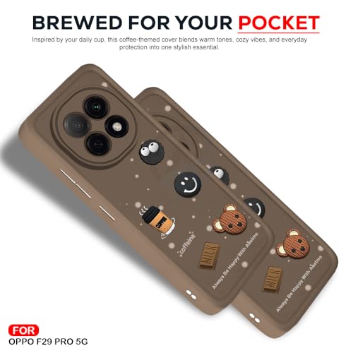 Image of AESTMO Back Case Cover for Oppo F29 Pro 5G | Cute Fun Cartoon 3D Ball | Coffee Silicone Case | Full Body Protection | Camera Protection Back Cover for Oppo F29 Pro 5G (Brown)