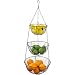 MyGift 3 Tier Chain Hanging Space Saving Rustic Country Style Chicken Wire Fruits / Produce / Plants Storage Baskets