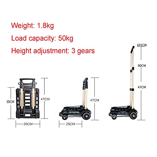 Carretilla plegable portátil 40 kg capacidad miniatura 6
