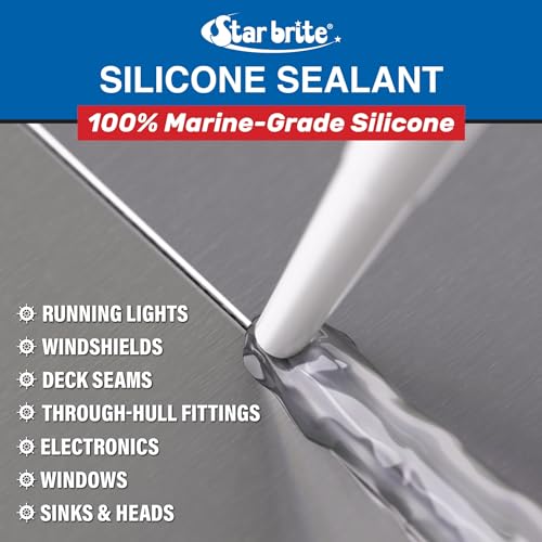 Image of STAR BRITE Marine Silicone Sealant - Waterproof, Durable, UV Resistant, for Fiberglass, Metal, Wood, Glass, Ceramic & More