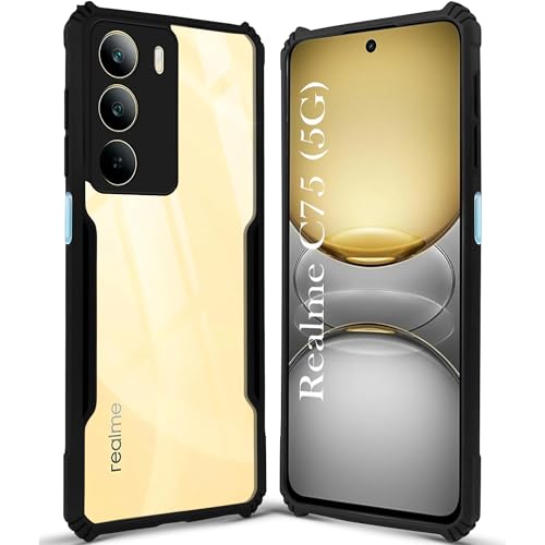 Image of Jkobi Back Cover Case for Realme C75 5G (Shockproof with Polycarbonate Clear Panel | Professional Black)