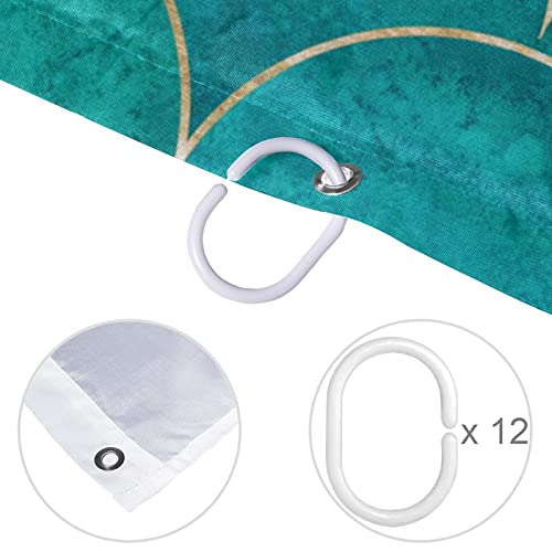 Rideau de douche sirène 12 crochets inclus textile imperméable sans odeur