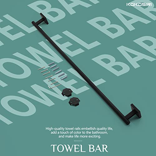 KOKOSIRI 32'' Towel Rails Bathroom Towel Bars Matte Black 32 Inch Bath Towel Holder for Washroom Kitchen Wall Stainless Steel B4005BK-L32 by KOKOSIRI - Used condition - Image 9