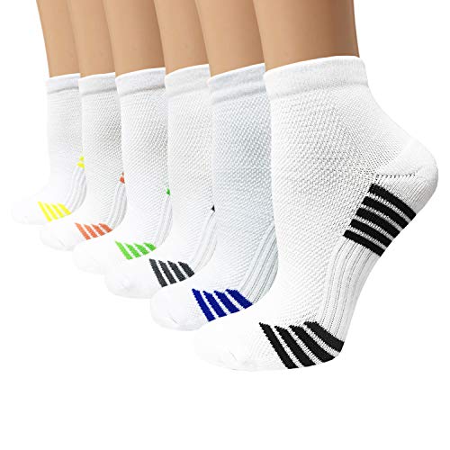 Image of Sooverki Copper Compression Socks Women and Men 6 Pairs - Circulation Arch Support Plantar Fasciitis Running Ankle Socks