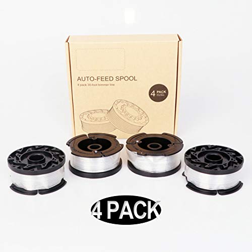 BASONG 4 Pack Home Weed Eater Spool, 30ft 0.065 inch Replacement Spools Compatible with Black Decker AF-100-3ZP Spools