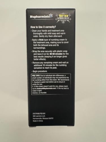 Image of Nupharmisto Numbing Cream Maximum Strength Long Lasting with 5x Numbing Emu Oil and Arnica 60ml