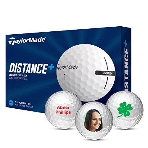 Taylormade Distance + Custom Golf Balls, Personalize with Logo, Picture,
