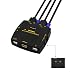 Produktbild JideTech KVM Switch HDMI 2 Port 4K @ 60Hz 4: 4: 4, KVM USB Umschalter Unterstützt Audiomikrofon sowie drahtlose Maus und Tastatur,mit 2 HDMI und USB Kabeln