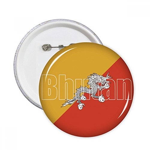 Badge Bhoutan Cadeau Idéal Pins Rond Drapeau Pays Décoration de Vêtements