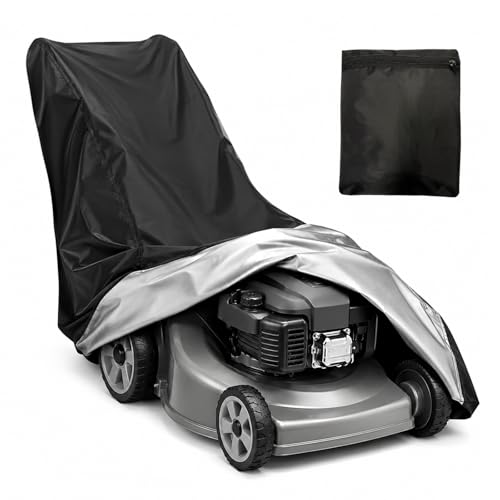 HZOUHONG Housse de protection imperméable pour tondeuse à gazon, 195 x 66 x 108 cm, bâche Oxford 420D avec cordon de serrage, coupe-vent, anti-UV,...