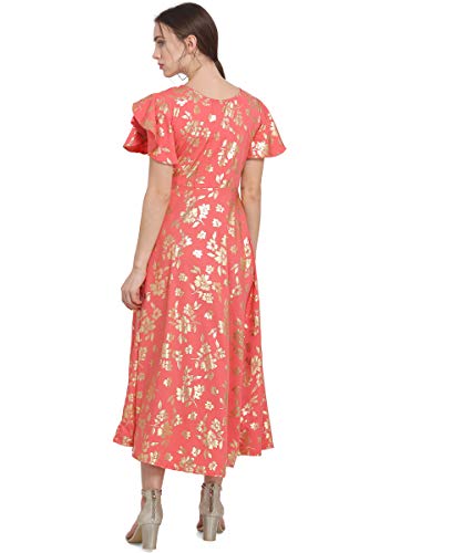 Image of OOMPH! Women's Western & Fusion wear Crepe A-Line Maxi Dress - mdfoil