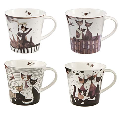 CREAFLOR HOME 4er Set Rosina Wachtmeister Becher, Tassen ARTE Grafica ALLE Motive 350ml Goebel Cover