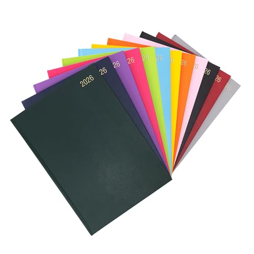 evelay Agenda 2026 A4 A5 día por página/semana vista diaria, planificador de escritorio de tapa dura (A4 página por día, verde botella)