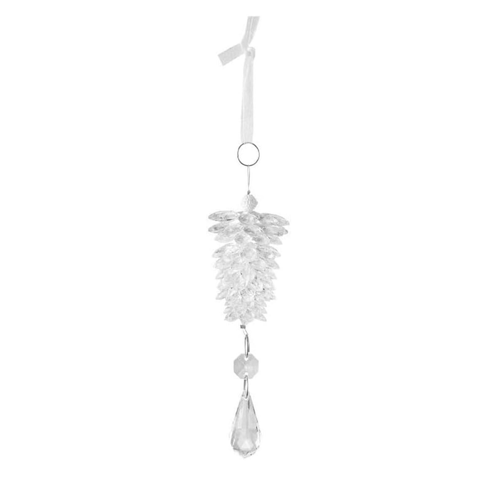 Acryl Tannenzapfen Ornamente, 5 Stück dekorative Anhänger für Weihnachtsbaum, Feiertagsdekoration für Bäume, Türen, Fenster
