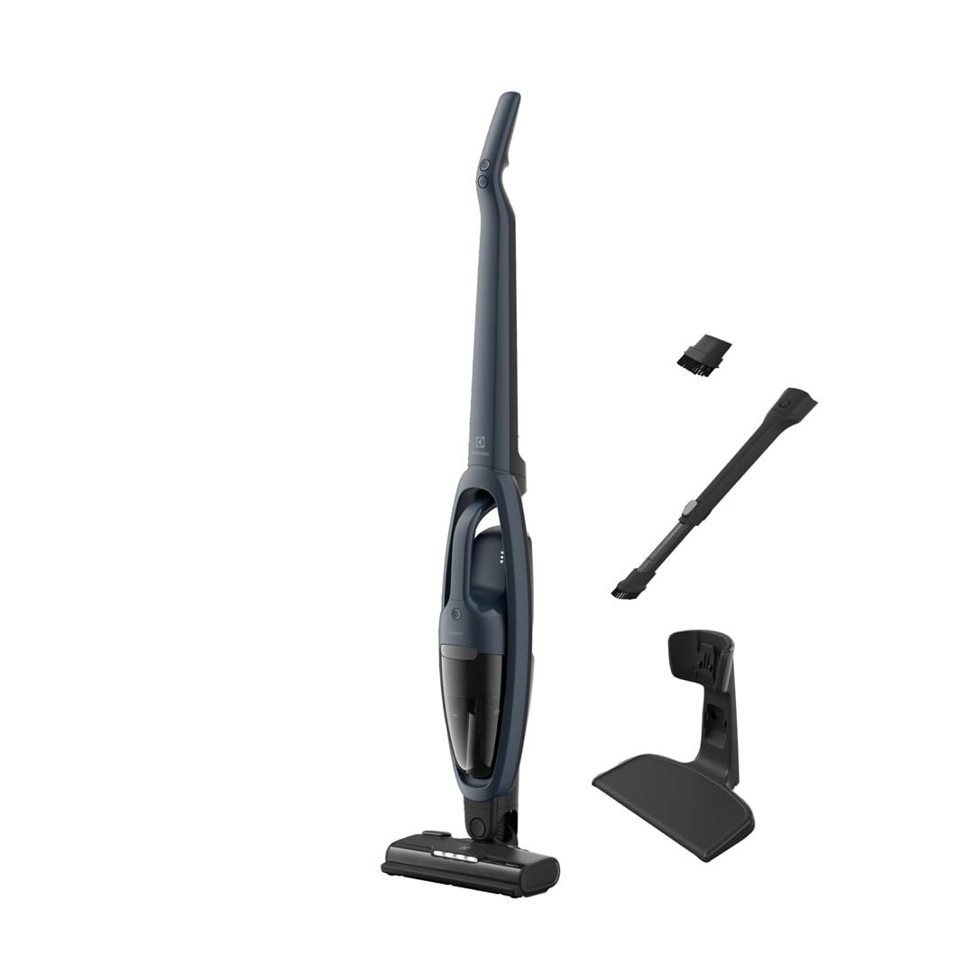 Electrolux 500 Clean, Aspirador Escoba Inalámbrico 2 en 1, Cepillo Autolimpiador, hasta 50 min de Autonomía, 58% de Plástico Reciclado, ES52CB21DB, Azul