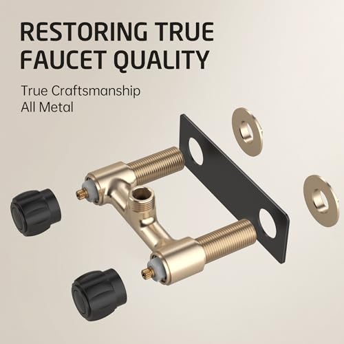 4" All Metal RV Shower Faucet, KES No Leak Camper Shower Faucet Valve Replacement for RV with Hot/Cold Knob, for Camper Van, Travel Trailer, Motorhome, Matte Black, LG6105B-BK by KES - Image 4