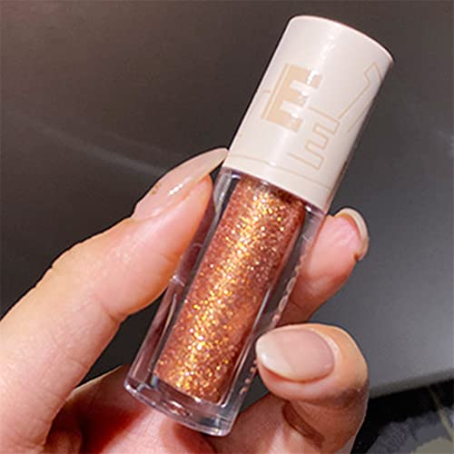 Go Ho Glitter Eyeshadow Makeup,Liquid Champagne Shimmer Eyeshadow,Glitter Eyeliner Diamond Sparkle Eye Stick,Shimmer And Shine Makeup Glitter Lip Gloss For Women Korean Makeup,04# Champagne Bronze #TOP27