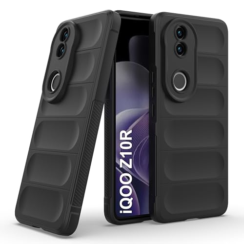 Image of Zapcase Back Case Cover for iQOO Z10R | Compatible for iQOO Z10R Back Cover | Liquid Silicon Magic Case with Camera Protection | Black
