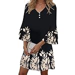 Disamer Summer Dresses for Women Casual 2025 Spring V Neck Ruffle Short Sleeve Button Down T-Shirt Dress