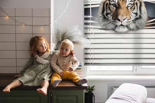 Store enrouleur tigre 50x50cm perméable pour protéger des regards sans percer