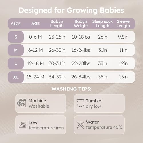 Image of Yoofoss Baby Sleep Sack 18-24 Months 1.0 Tog Long Sleeve Organic Cotton | Wearable Blanket for Toddlers 2-Way Zipper Quilted Sleeping Sacks(X-Large)