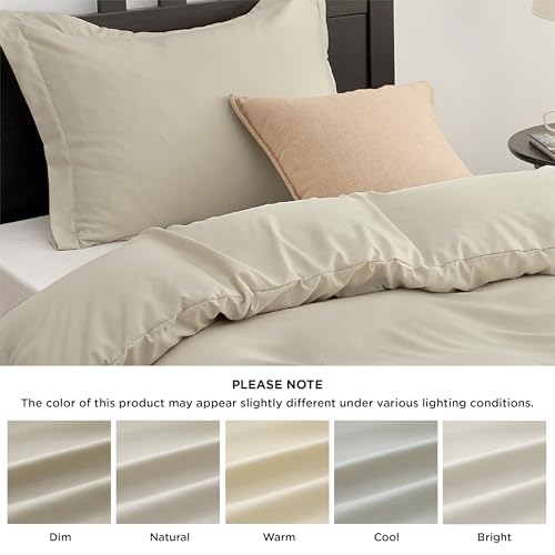 Image of Bedsure Twin /Twin XL Duvet Cover, 1Pc Soft Double Brushed Bedding, Beige | For Kids & Adults, 68 inchx90 inch, Only 1 Comforter Cover, No Pillow Shams, Hotel Luxury, Breathable, Lightweight, Zipper Closure