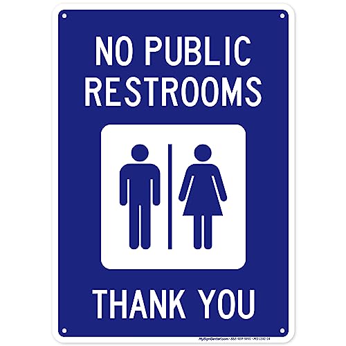 Panneau No Public Restrooms 25x35 cm aluminium extérieur