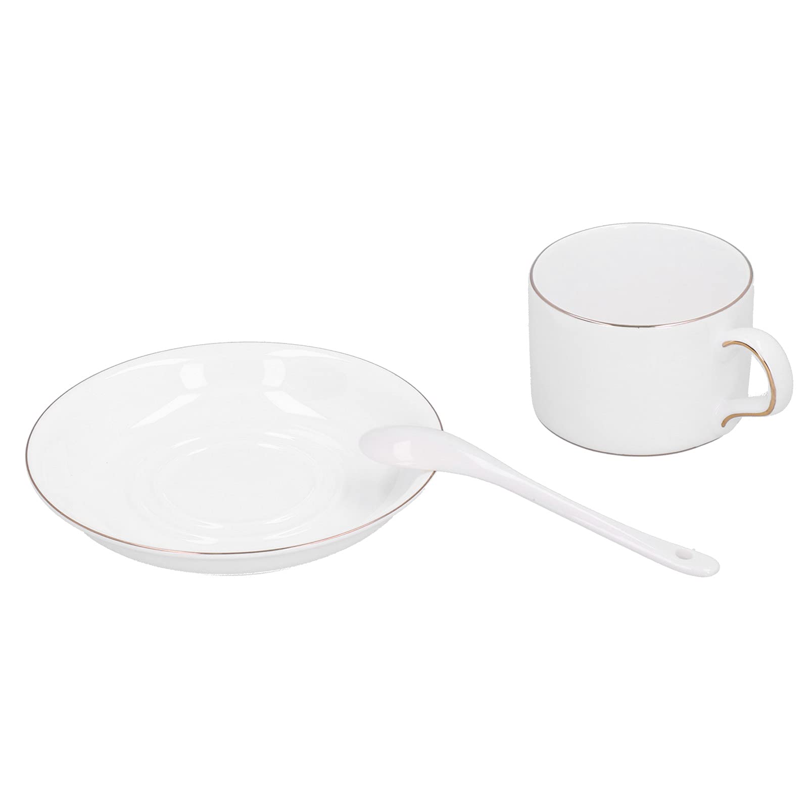 Set da 4 Tazze da caffè con Piattino e Cucchiaio, Eleganti Bicchieri per gli Appassionati di tè e caffè