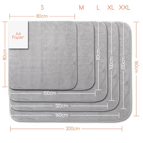Nobleza Hundedecke Weiche Fleecedecke Waschbare Deck für Haustier Hunde Katzen Welpen Weiche Warme Matte, Hellgrau 100 * 80cm
