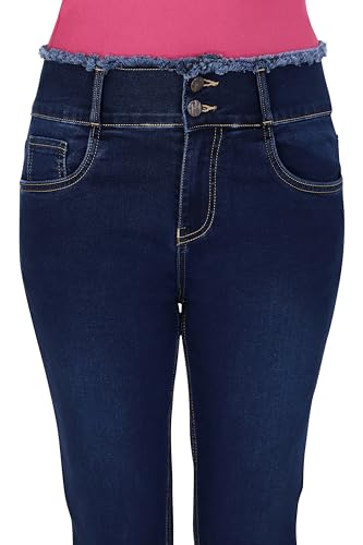Image of TWGE - Women's Low Rise Skinny Fit Jeans - 2 Button, Stretchable Denim Pants - Ankle Length - Stylish Casual Wear